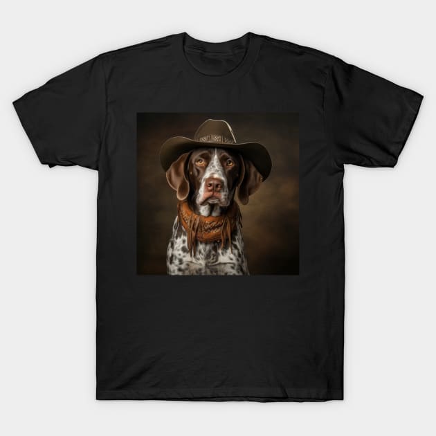 Cowboy Dog - German Shorthaired Pointer T-Shirt by Merchgard